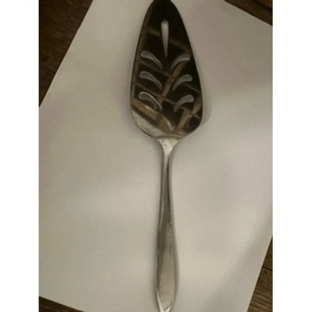 Koba Stainless Steel Pie Cake Server Single Rose Pattern Slotted 10.25 inch